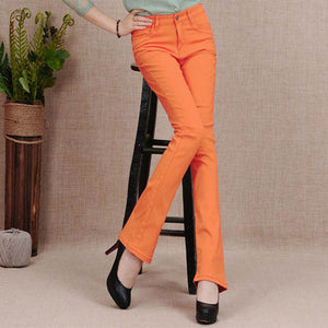 new candy color Women Jeans Long stretch Slim Fit jeans