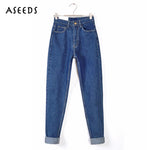 Vintage Black Boyfriend Jeans For Women High Waist Denim