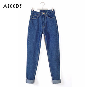 Vintage Black Boyfriend Jeans For Women High Waist Denim
