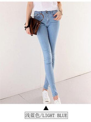 thin waist jeans nine Korean female grey legging