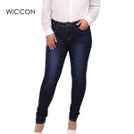 plus size jeans blue color casual denim pants