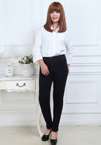 plus size jeans blue color casual denim pants